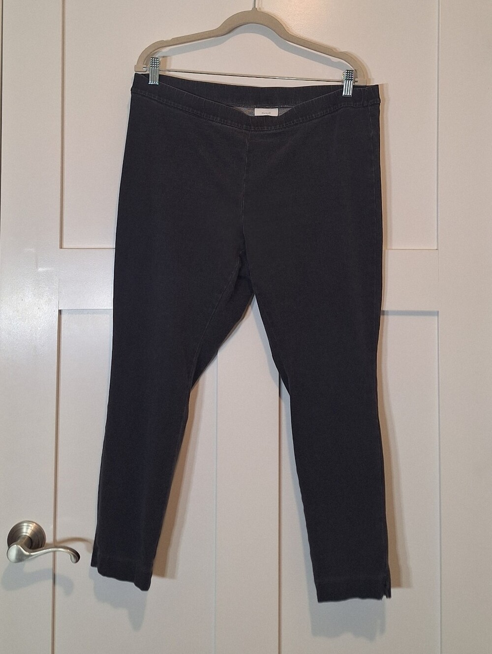 Pure Jill Pull On Pants Cropped Charcoal Cotton Stretch Sz XLP Xtra Large Petite